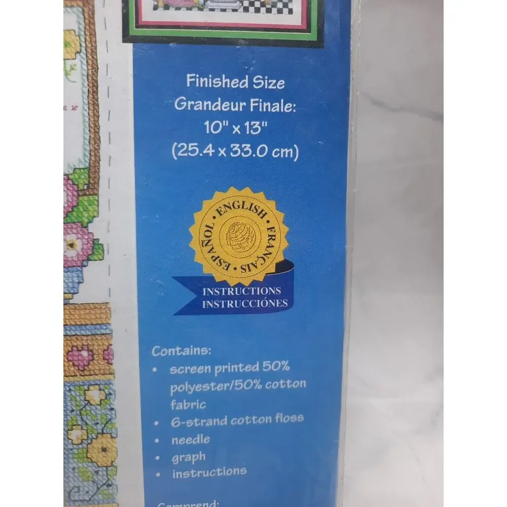 Vintage Janlynn Stamped Cross Stitch Kit Good Seating 140-193 10x13 Restroom